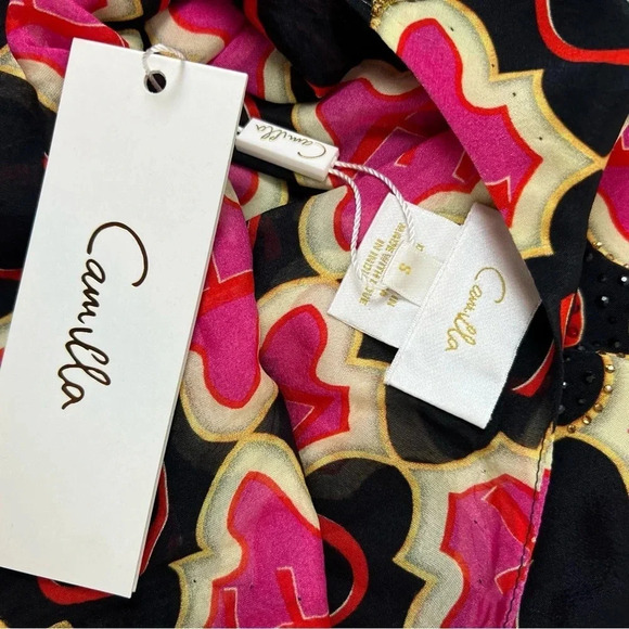 NWT Camilla Embellished Silk Shift Dress Wild and Running - Picture 4 of 14